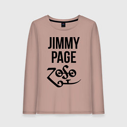 Лонгслив хлопковый женский Jimmy Page - Led Zeppelin - legend, цвет: пыльно-розовый