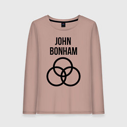 Лонгслив хлопковый женский John Bonham - Led Zeppelin - legend, цвет: пыльно-розовый