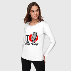 Лонгслив хлопковый женский Love Hip Hop, цвет: белый — фото 2