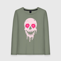 Лонгслив хлопковый женский Jolly skull, цвет: авокадо
