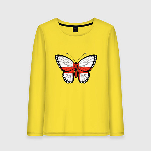 Женский лонгслив Бабочка - Англия / Желтый – фото 1