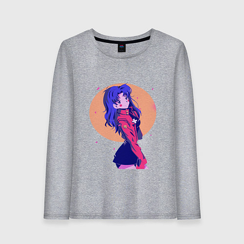 Женский лонгслив Misato Katsuragi Evangelion / Меланж – фото 1