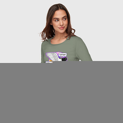 Женский лонгслив Голубь бунтарь / Авокадо – фото 3