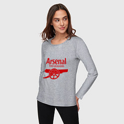 Лонгслив хлопковый женский Arsenal: The gunners, цвет: меланж — фото 2