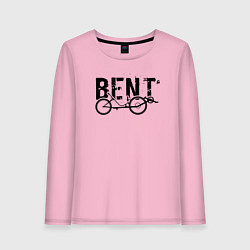 Лонгслив хлопковый женский BENT велосипед, цвет: светло-розовый