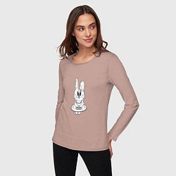 Лонгслив хлопковый женский Bunny - Girl, цвет: пыльно-розовый — фото 2