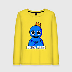 Лонгслив хлопковый женский Синий с короной, цвет: желтый