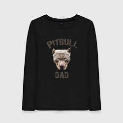 Лонгслив хлопковый женский Pitbull dad, цвет: черный