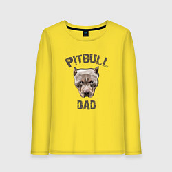 Лонгслив хлопковый женский Pitbull dad, цвет: желтый