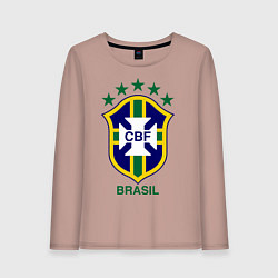 Лонгслив хлопковый женский Brasil CBF, цвет: пыльно-розовый