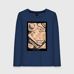 Лонгслив хлопковый женский Карта приключений - Ван Пис, цвет: тёмно-синий