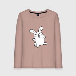 Лонгслив хлопковый женский Happy Bunny, цвет: пыльно-розовый