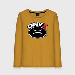 Лонгслив хлопковый женский Onyx - black logo, цвет: горчичный