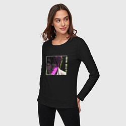 Лонгслив хлопковый женский Айзен Соске, цвет: черный — фото 2