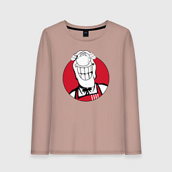 Лонгслив хлопковый женский Доктор Ливси - KFC Edition, цвет: пыльно-розовый