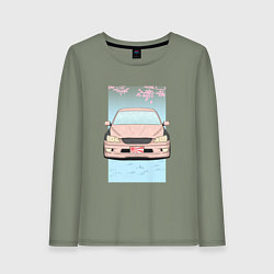 Лонгслив хлопковый женский Toyota Altezza stance, цвет: авокадо
