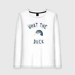 Лонгслив хлопковый женский Что за Утка?, цвет: белый