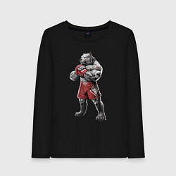Лонгслив хлопковый женский Питбуль - Смешанные единоборства - MMA, цвет: черный