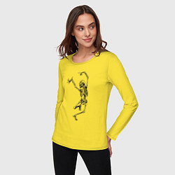 Лонгслив хлопковый женский Скелет и балет, цвет: желтый — фото 2