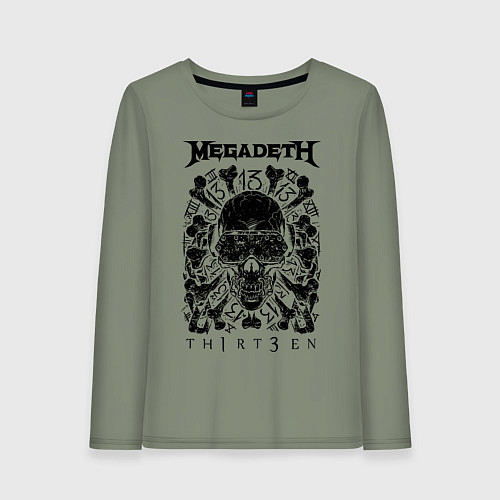Женский лонгслив Megadeth Thirteen / Авокадо – фото 1