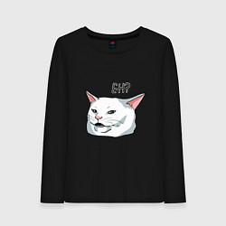Лонгслив хлопковый женский Eh?!, цвет: черный