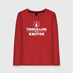 Лонгслив хлопковый женский Thousand Foot Krutch белое лого, цвет: красный
