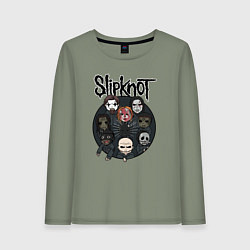 Лонгслив хлопковый женский Slipknot art fan, цвет: авокадо