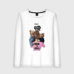 Лонгслив хлопковый женский Super Mama!, цвет: белый