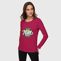 Лонгслив хлопковый женский 100 Pure Mom, цвет: маджента — фото 2