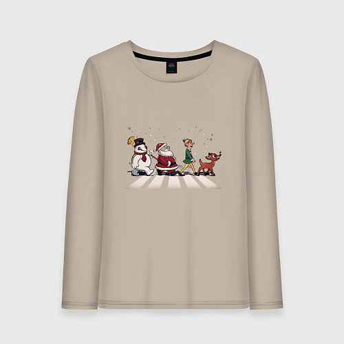Женский лонгслив Beatles Christmas / Миндальный – фото 1