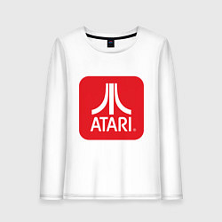 Лонгслив хлопковый женский Atari logo, цвет: белый