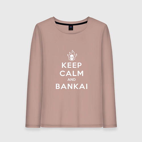Женский лонгслив Keep calm and bankai - Bleach / Пыльно-розовый – фото 1