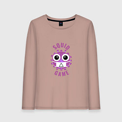 Лонгслив хлопковый женский Covid squid game, цвет: пыльно-розовый