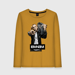 Лонгслив хлопковый женский Eminem boombox, цвет: горчичный
