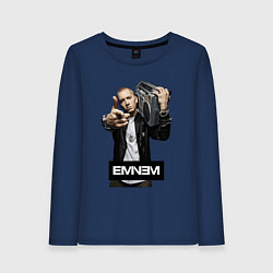 Лонгслив хлопковый женский Eminem boombox, цвет: тёмно-синий