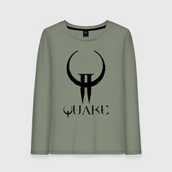 Лонгслив хлопковый женский Quake II logo, цвет: авокадо