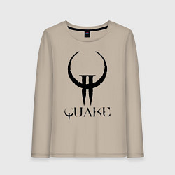 Лонгслив хлопковый женский Quake II logo, цвет: миндальный