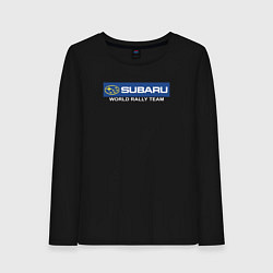 Лонгслив хлопковый женский Subaru world rally team, цвет: черный