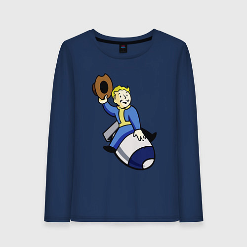 Женский лонгслив Vault boy - bomb rider / Тёмно-синий – фото 1
