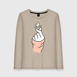 Лонгслив хлопковый женский Hand click, цвет: миндальный