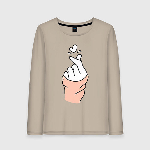 Женский лонгслив Hand click / Миндальный – фото 1