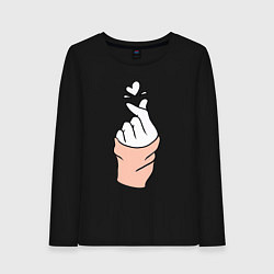 Лонгслив хлопковый женский Hand click, цвет: черный