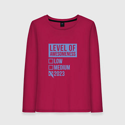 Лонгслив хлопковый женский Level 2023, цвет: маджента