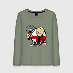 Лонгслив хлопковый женский Vault boy - nuka cola, цвет: авокадо