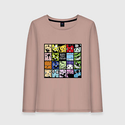 Лонгслив хлопковый женский All happy three friends, цвет: пыльно-розовый