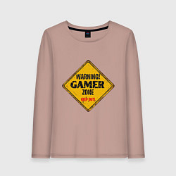 Лонгслив хлопковый женский Gamer zone - keep out, цвет: пыльно-розовый