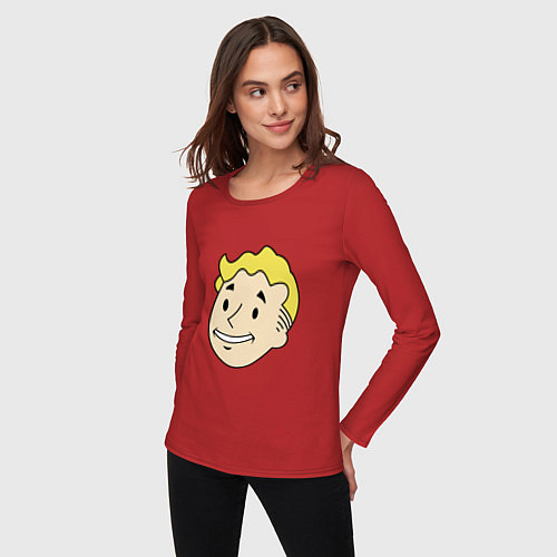 Женский лонгслив Vault boy head / Красный – фото 3