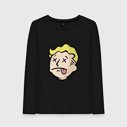 Лонгслив хлопковый женский Dead vault boy, цвет: черный