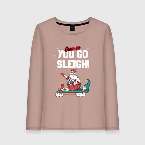 Женский лонгслив Come on you go sleigh / Пыльно-розовый – фото 1