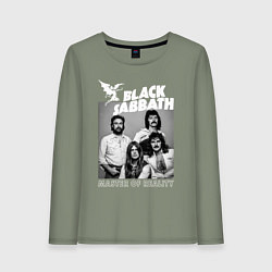 Лонгслив хлопковый женский Black Sabbath rock, цвет: авокадо